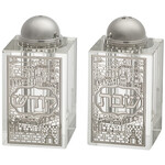Crystal Salt and Pepper Shakers - Silver