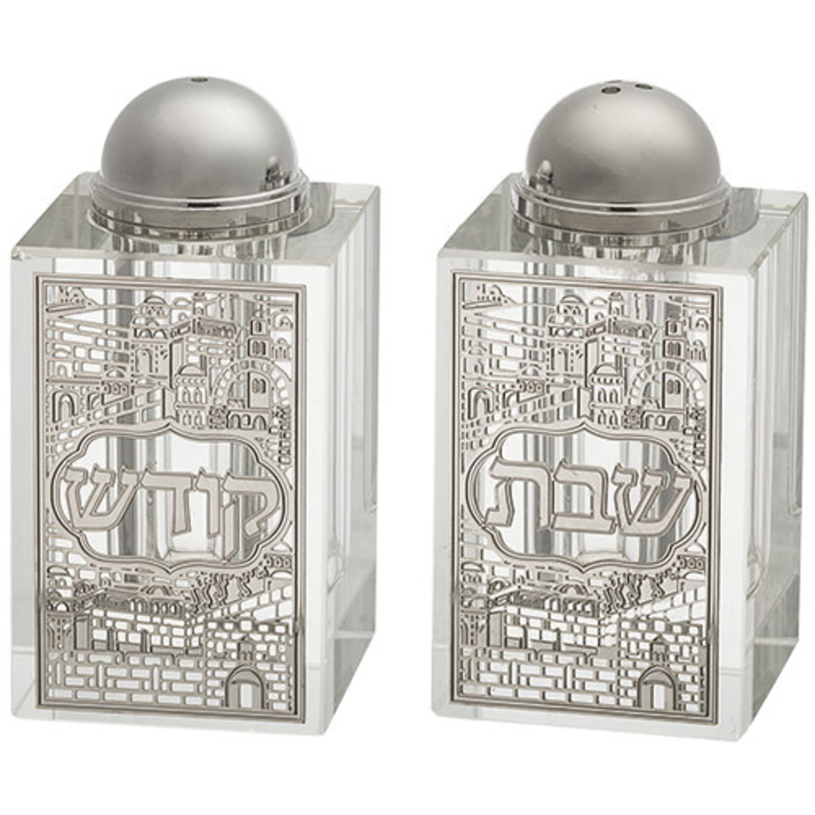 Crystal Salt and Pepper Shakers - Silver