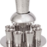Hammered Metal Kiddush Fountain- Silver