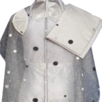 Silver Organza with Circles - Silver and Grey