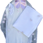 Soft Lavender Floral Embroidered Organza Tallit (139)