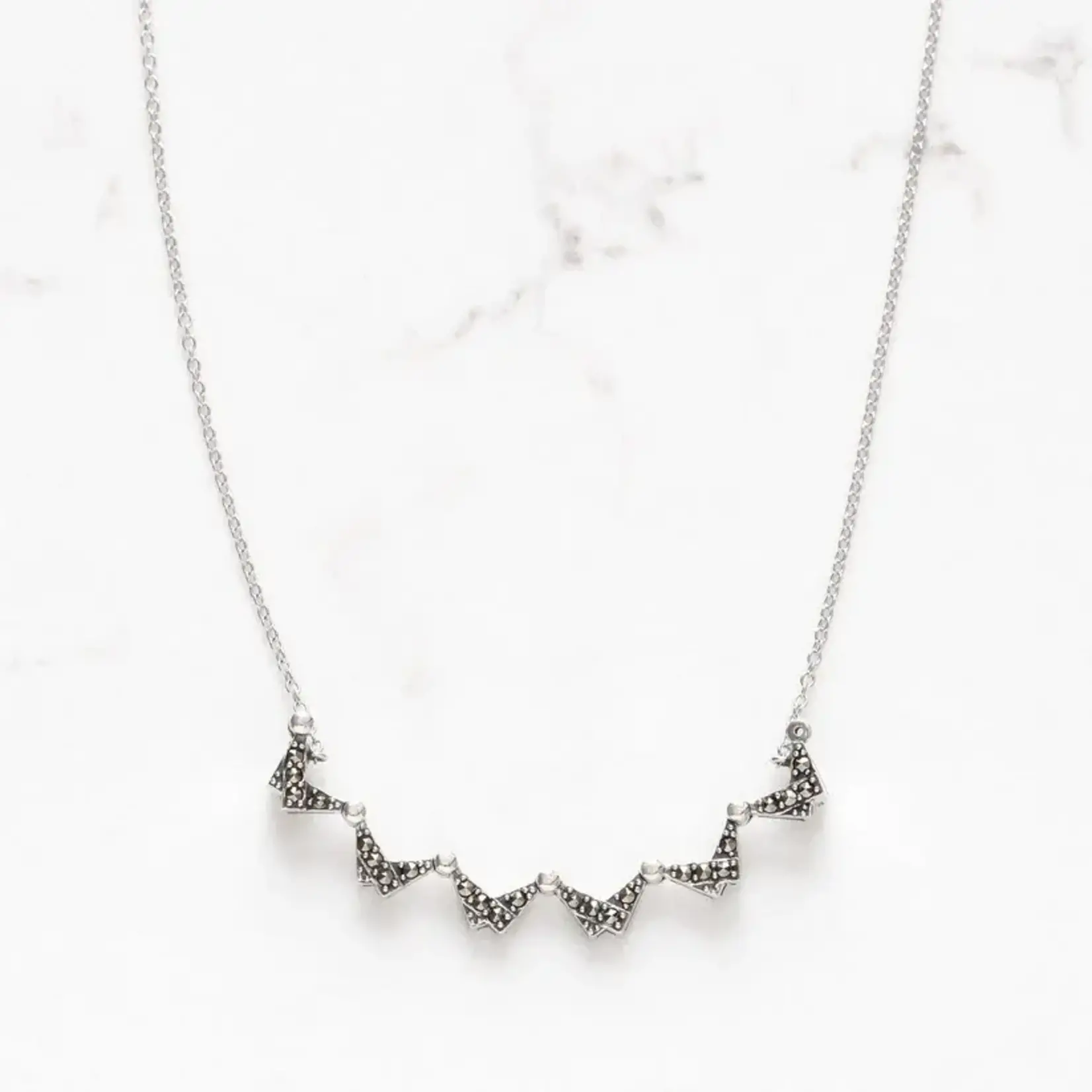 Marcasite Butterfly Star of David Necklace