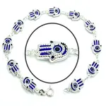 Sterling Silver Hamsa Charm Bracelet - Ass't Colors