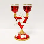 Shabbat Red Star of David Candleholder
