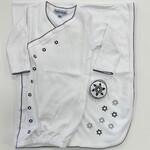 Star of David Bris Set - Newborn Gown, Swaddling Blanket, Kippah - Navy Blue