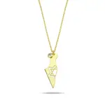 Map Of Israel with Jewish Star on a Paperclip Chain