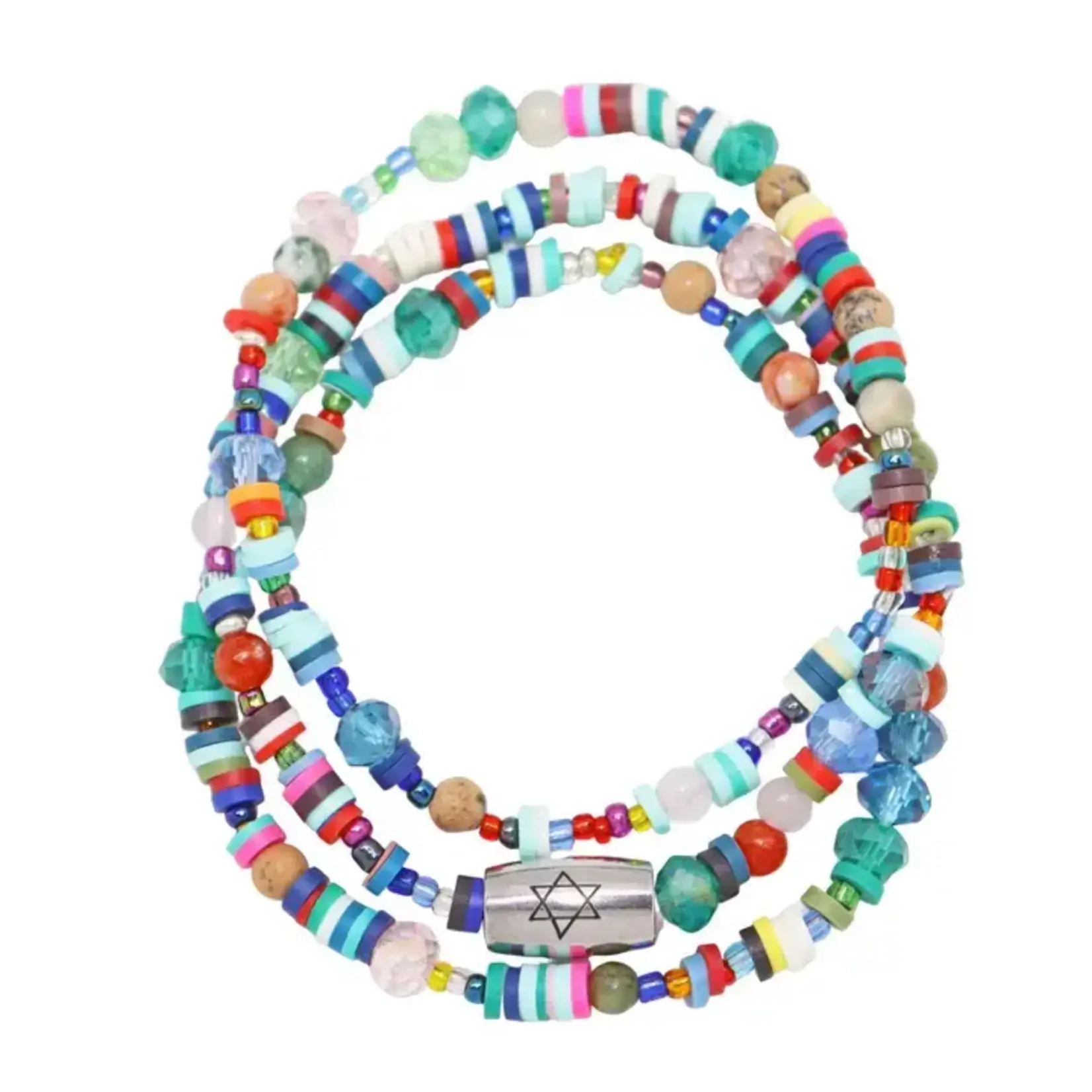 Star of David Judaica Bracelets Set of 3