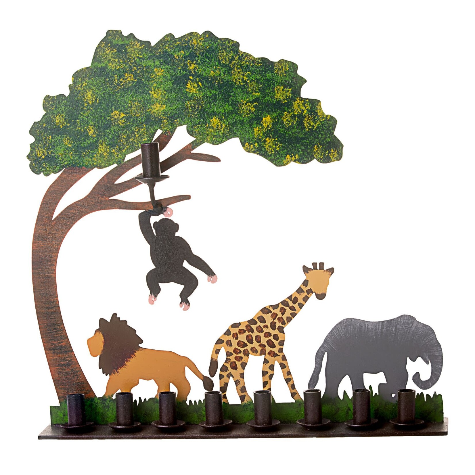 Jungle Fun Metal Menorah