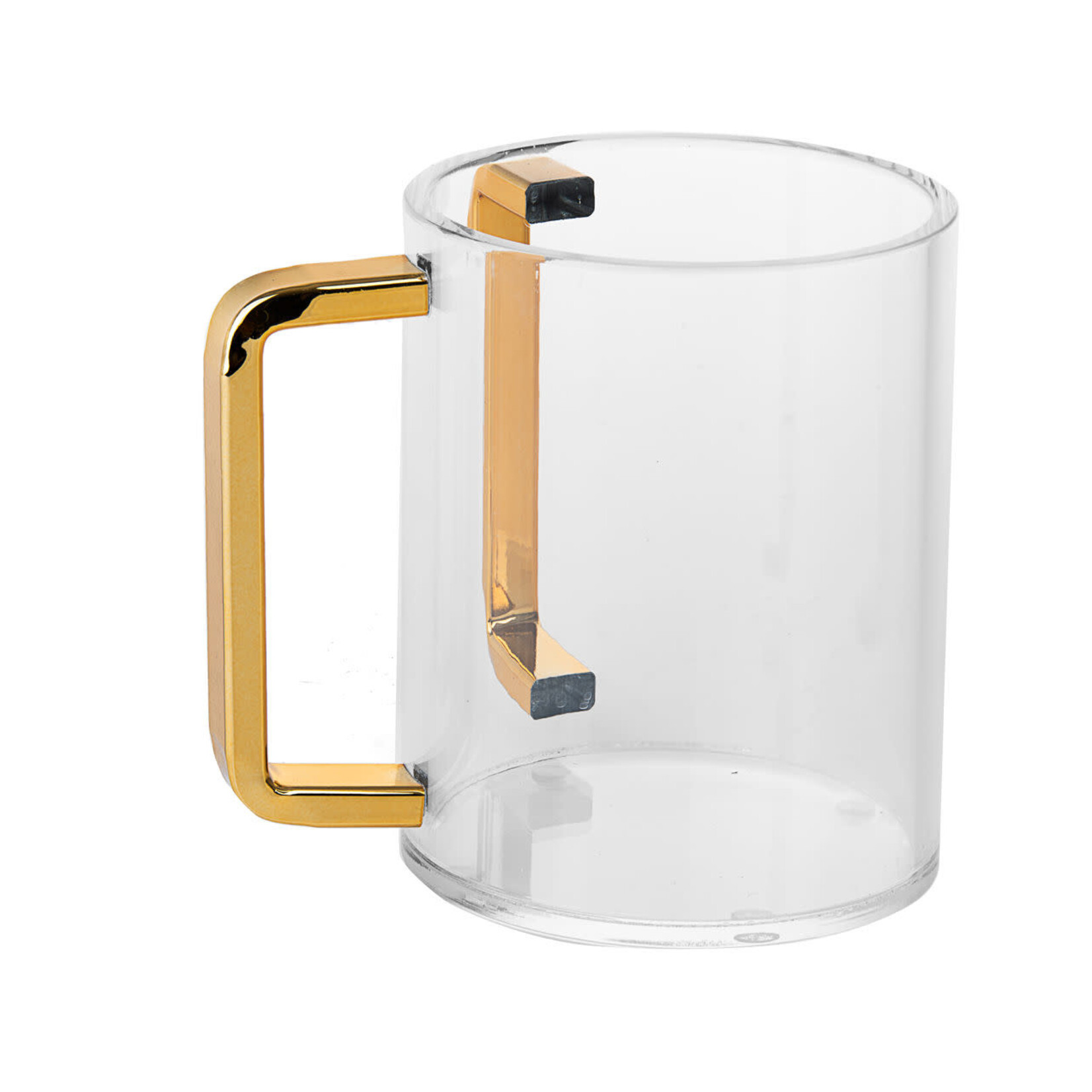 Lucite Wash Cup with  Gold Handles