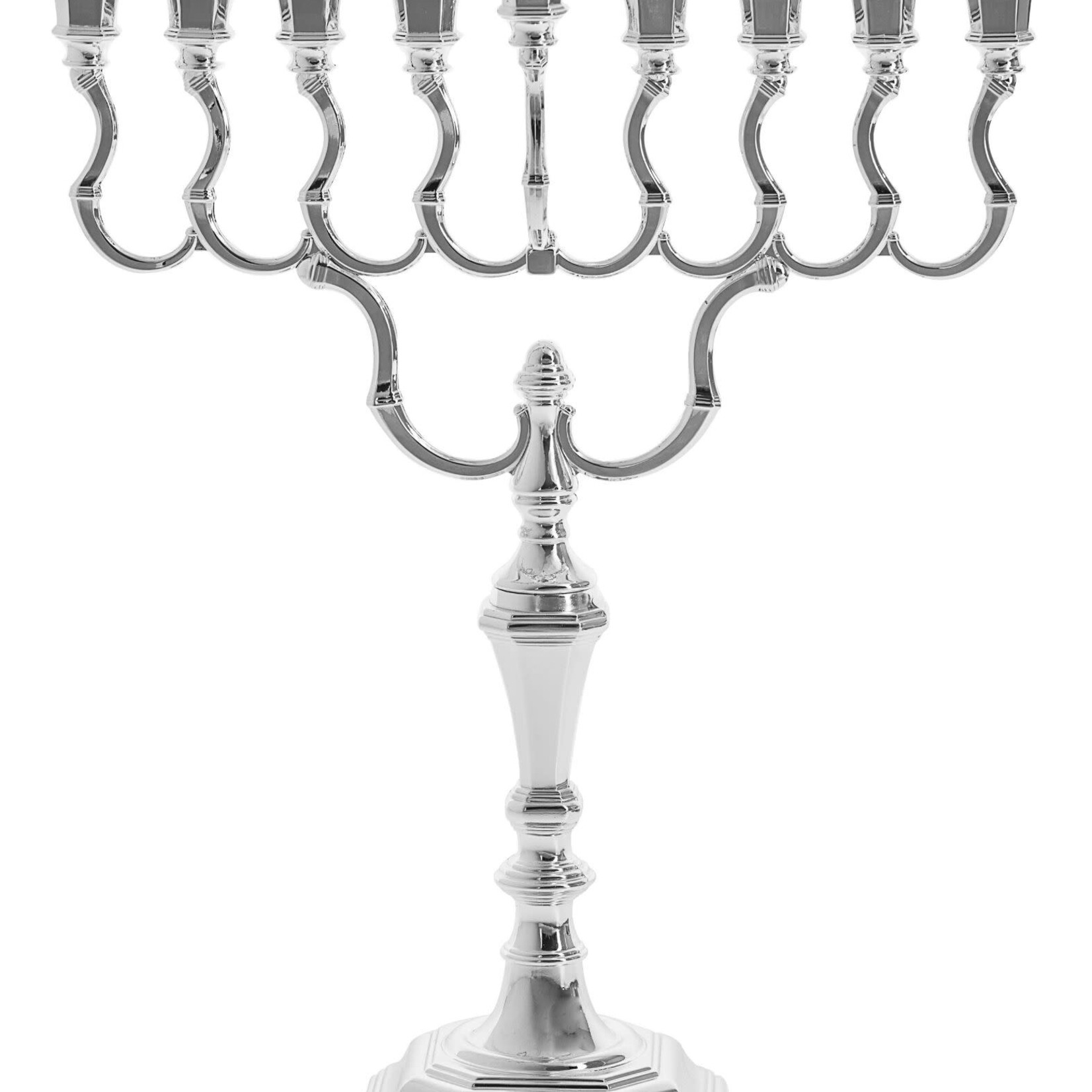 Tiffany Style Silver Plated Menorah 14"