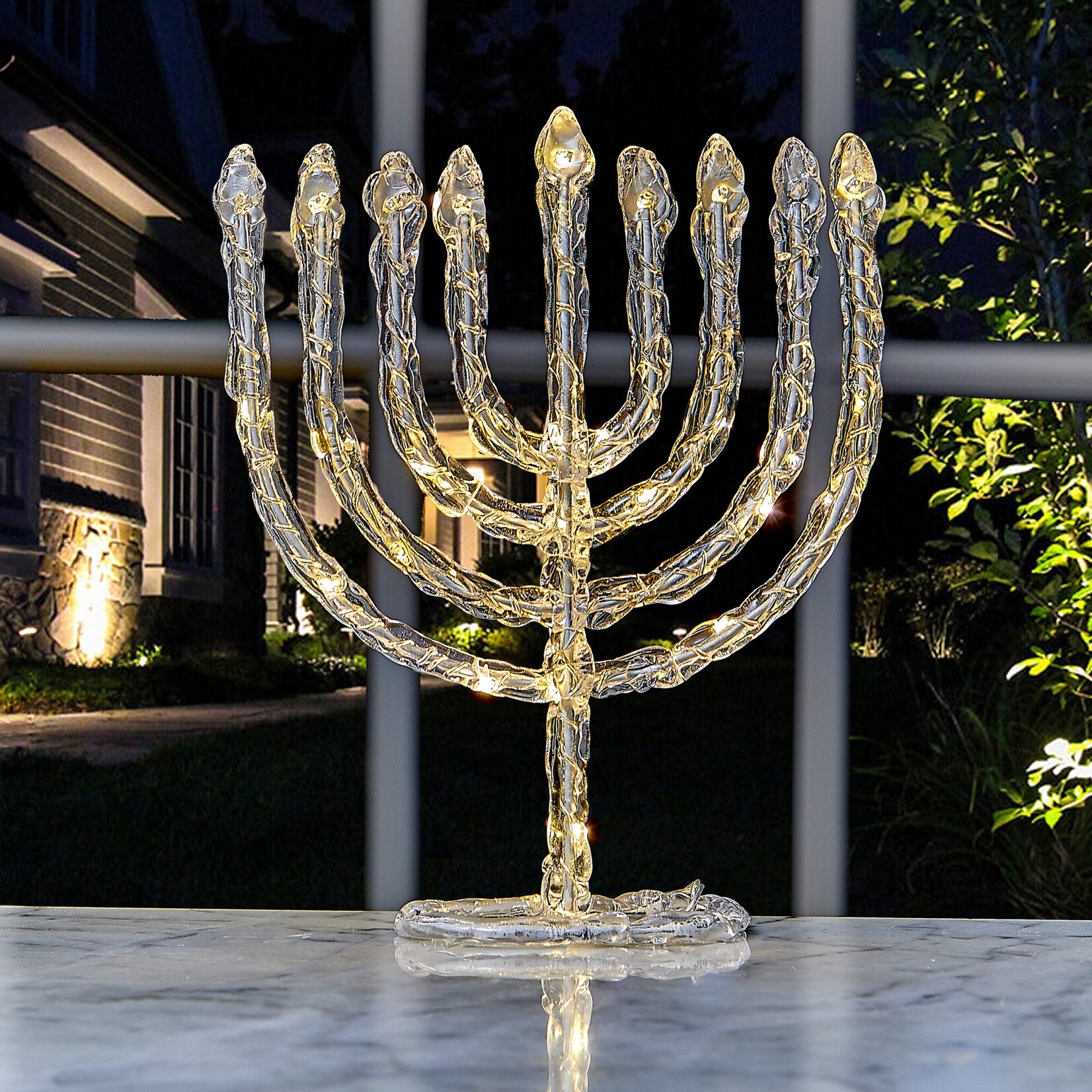 LED Twinkling Menorah Decoration