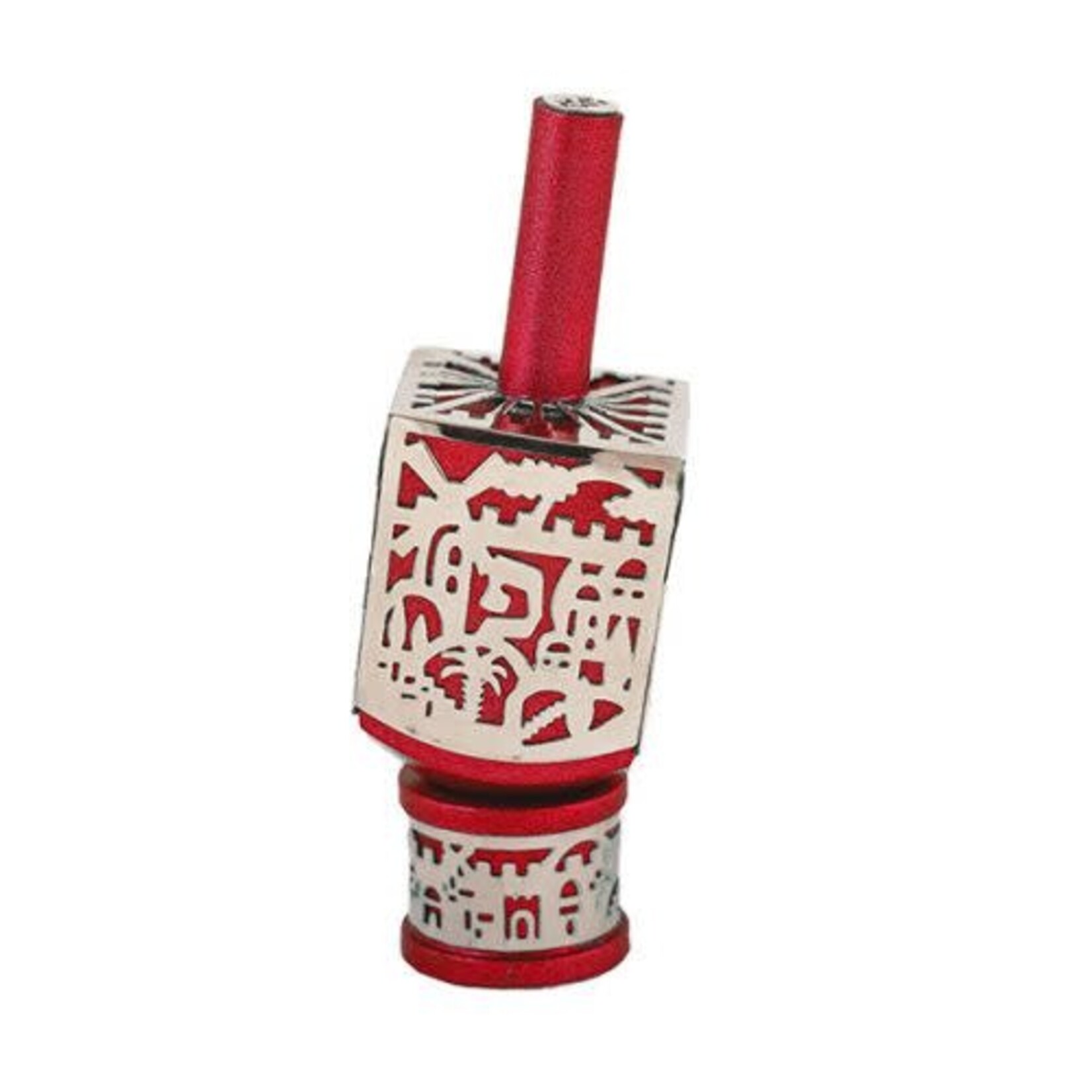 Large Anodized Aluminum Dreidel with Metal Cutout