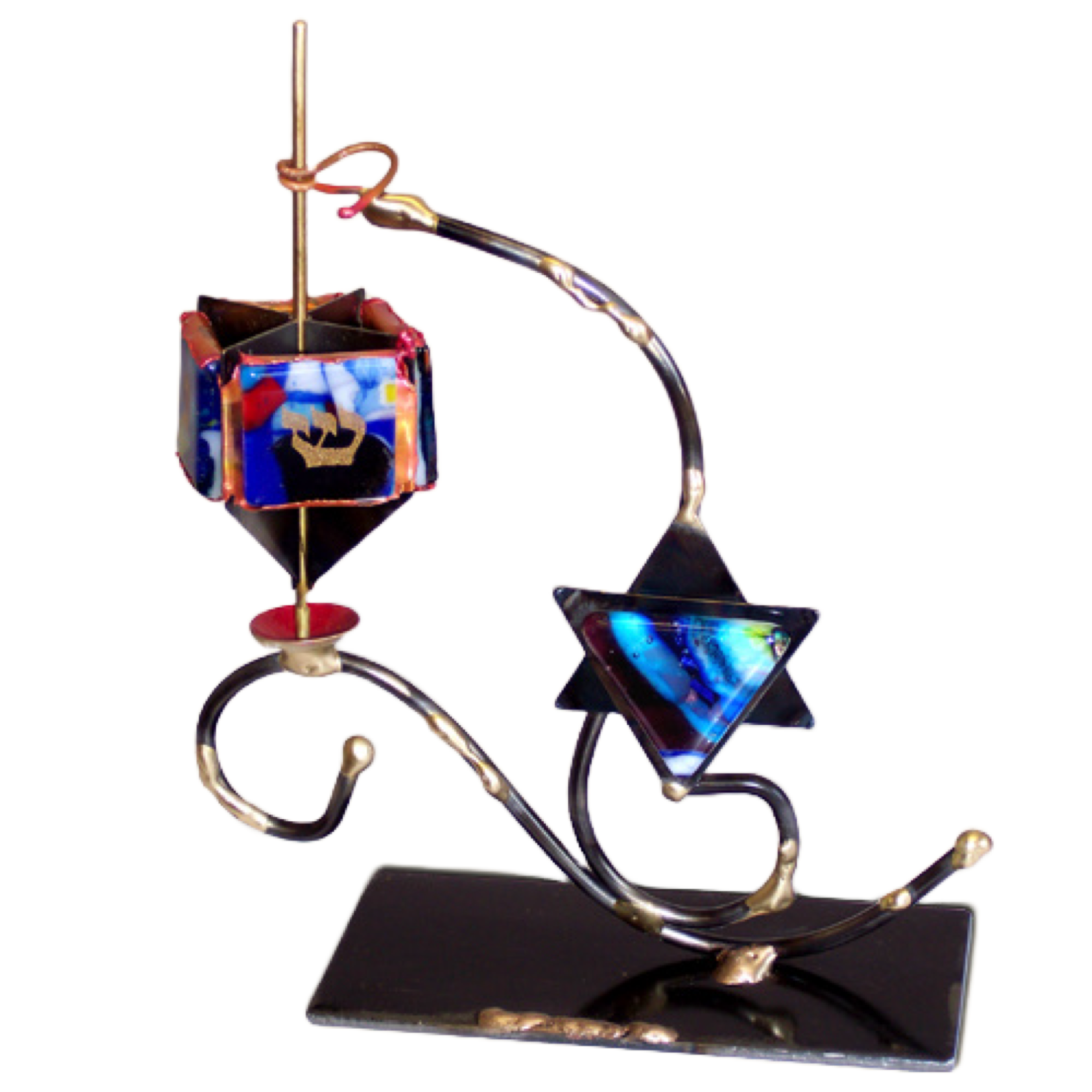 Star of David Dreidel on Stand