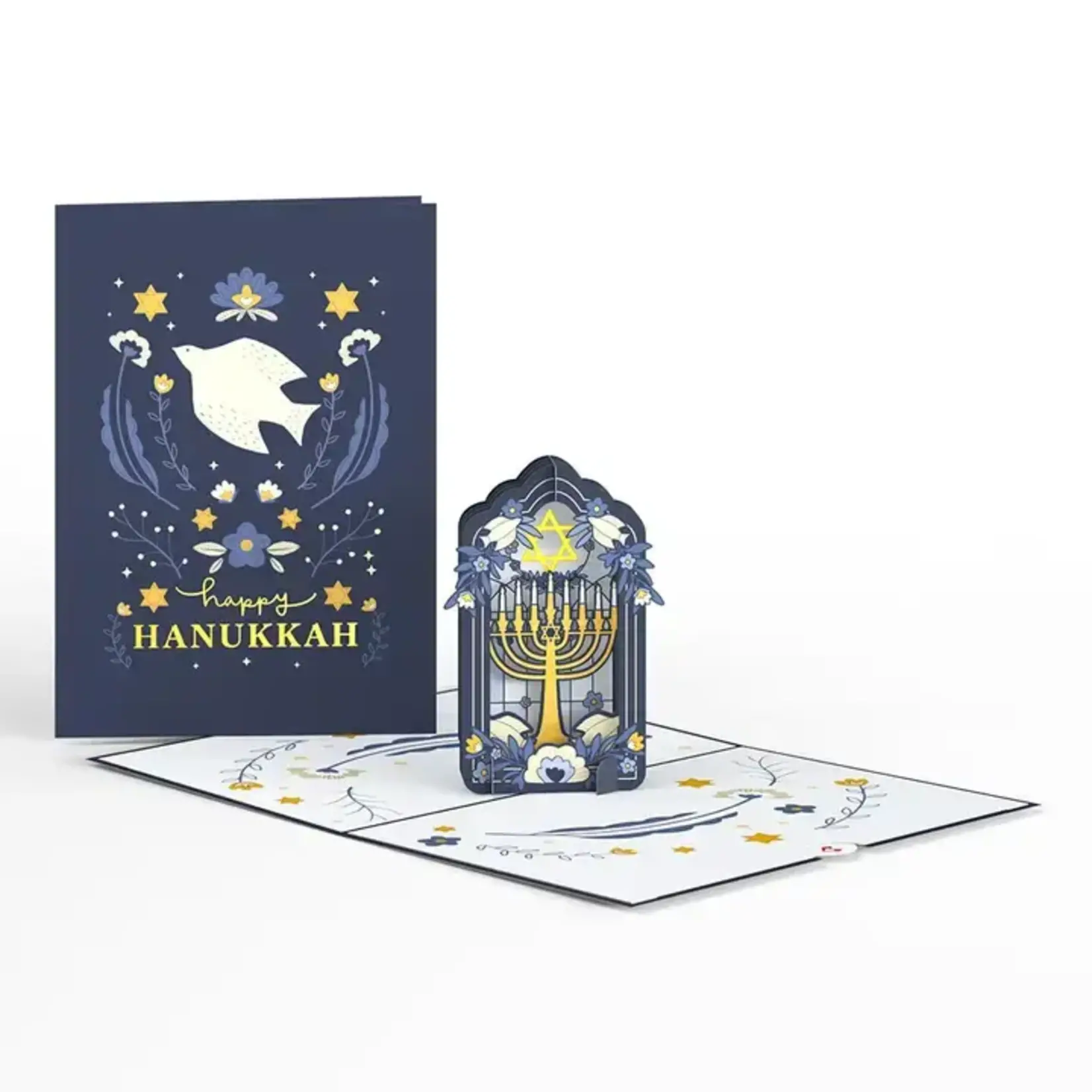 Elegant Stained Glass Hanukkah 5''x7'' Card, Pop-Up Cards