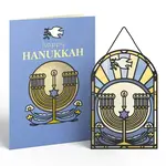 Happy Hanukkah Menorah 5"x7" Suncatcher Card