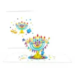 Playpop Card™: 4.5"x5.9" Hanukkah Menorah, Pop-Up Cards