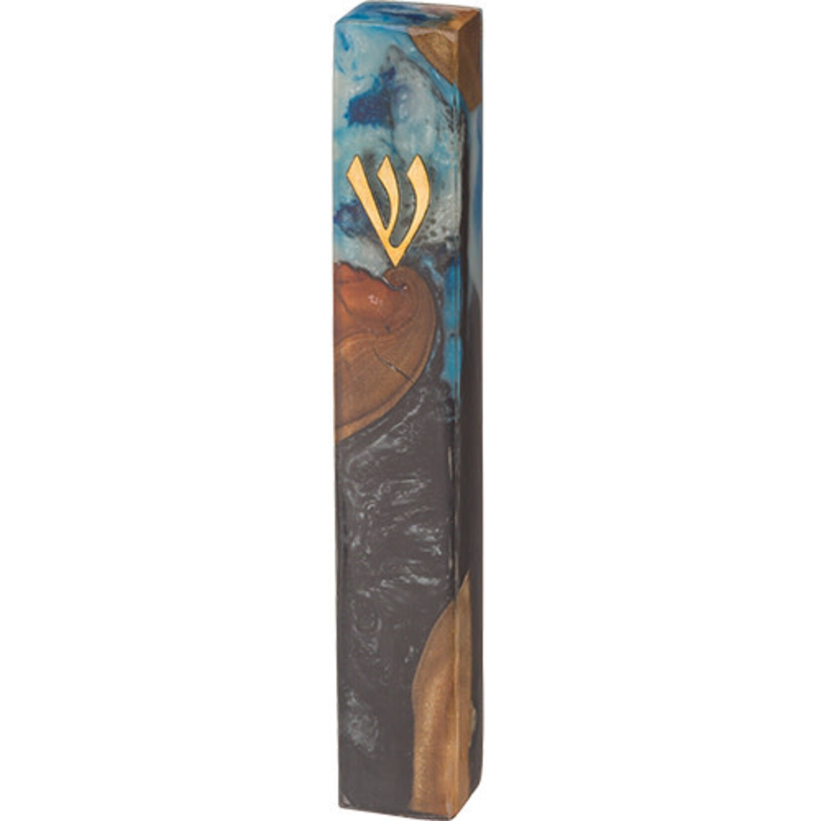 Epoxy Mezuzah - Blue/Black