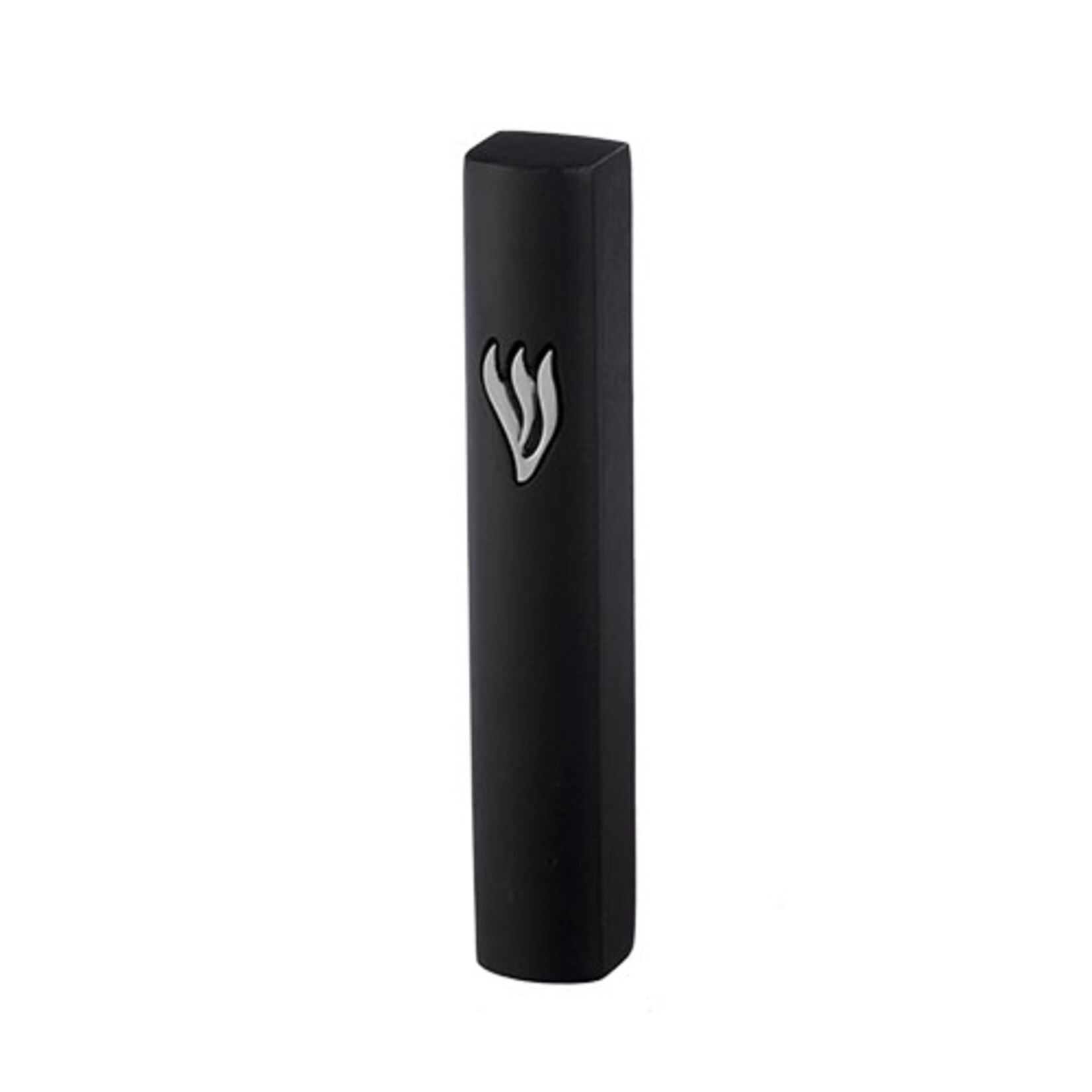 Black Concrete Mezuzah Case with Silver Shin