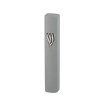 Gray Concrete Mezuzah Case with Silver Shin