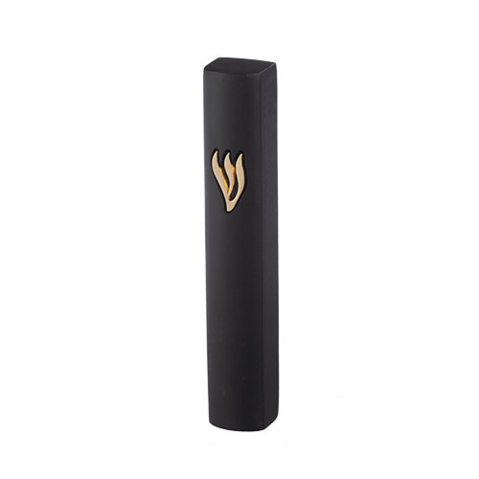 Black Concrete Mezuzah Case with Gold Shin