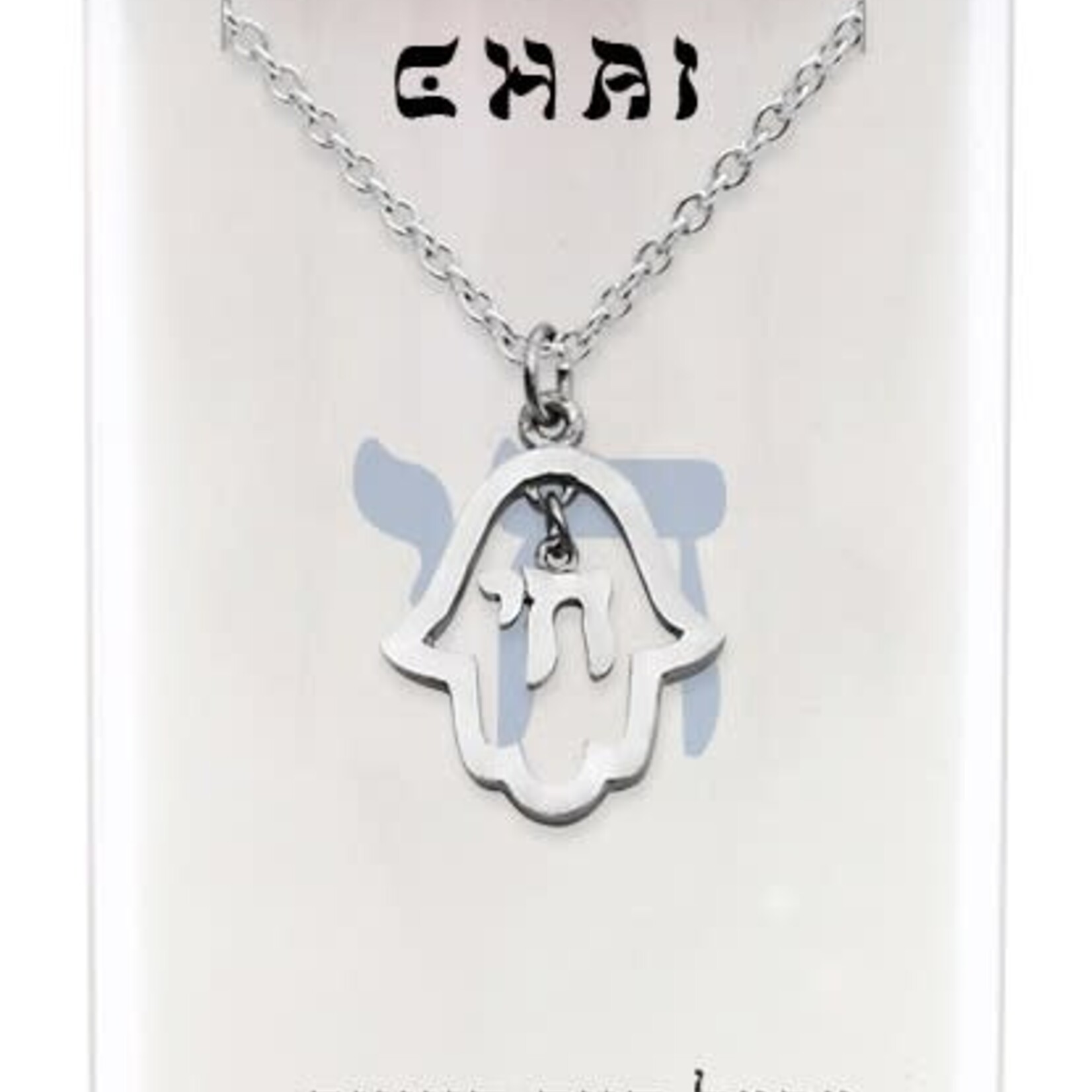 Hamsa with Chai Necklace in a Bottle