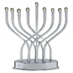 Chrome Plated Battery Operated LED Menorah