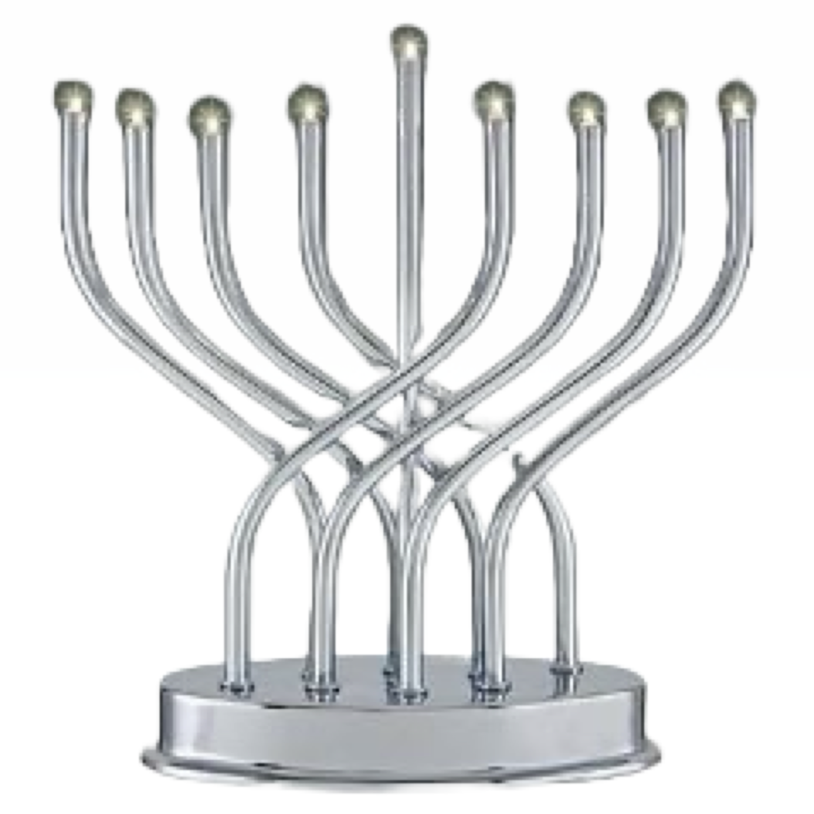 Chrome Plated Battery Operated LED Menorah