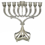 Silver Plated Menorah for Oil - 11"