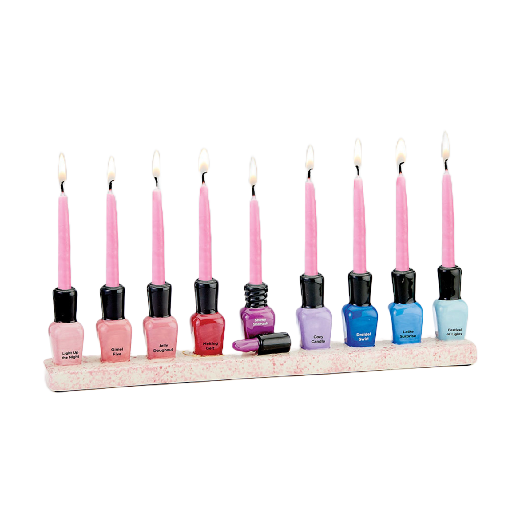 Hand-Painted Ceramic Nail Polish Menorah