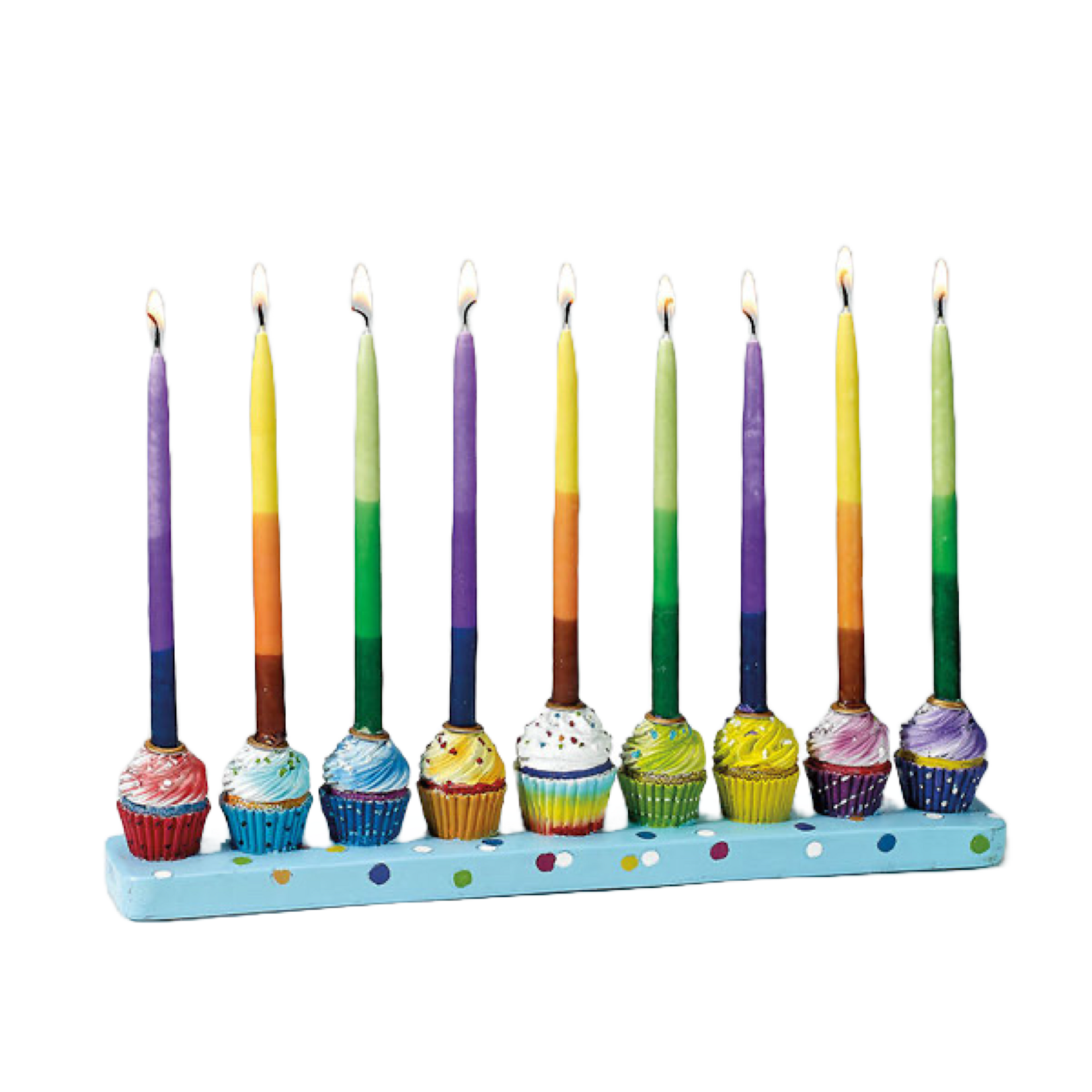 Hand-Painted Resin Cupcakes Menorah