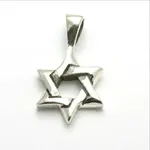 Sterling Silver Star of David Woven Small on SS 16" Box Chain