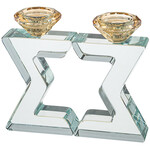 Crystal Magen David Candlesticks