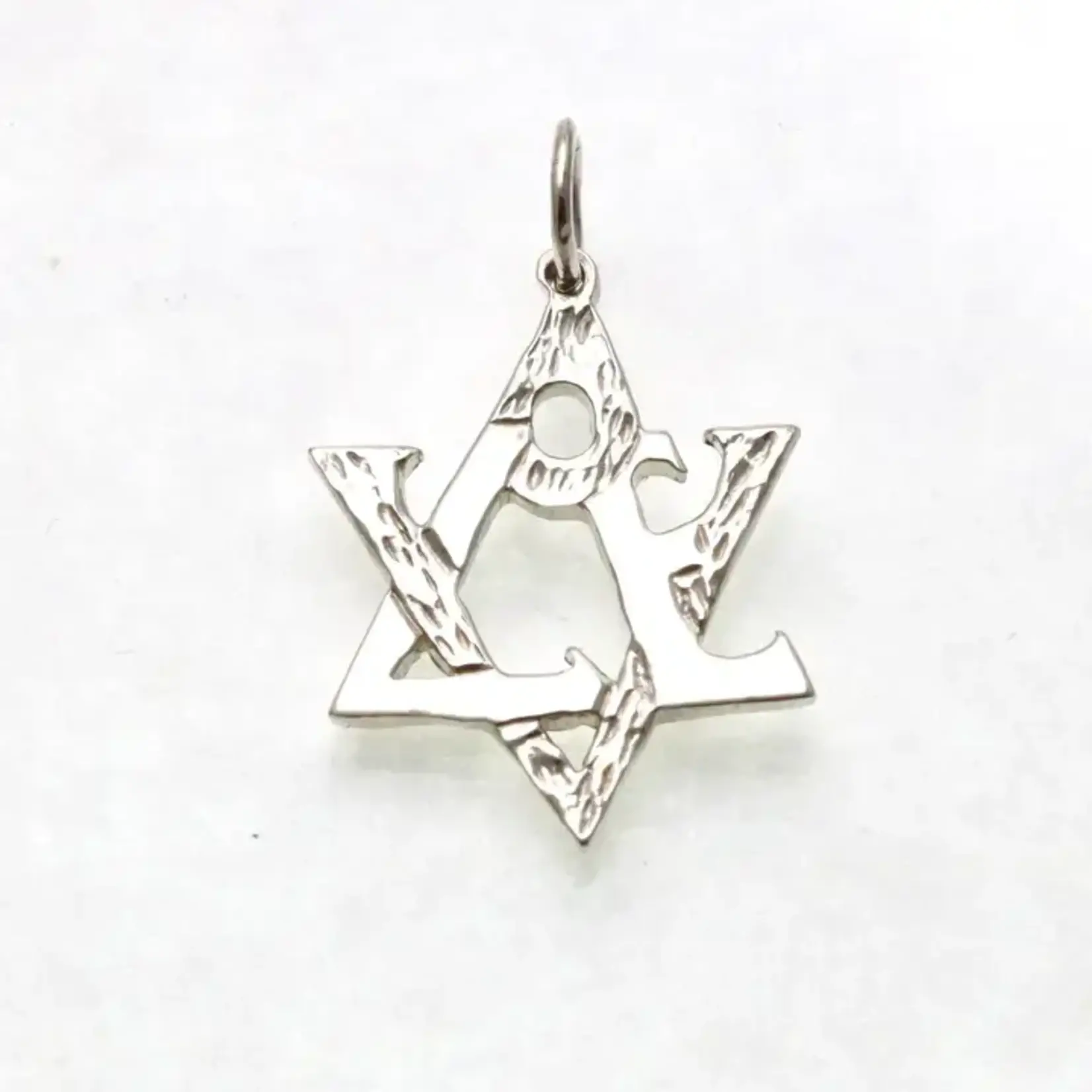 Sterling Silver Star of David Love Pendant w/ 16" Chain
