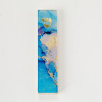 Blue Marble  Art Glass Mezuzah