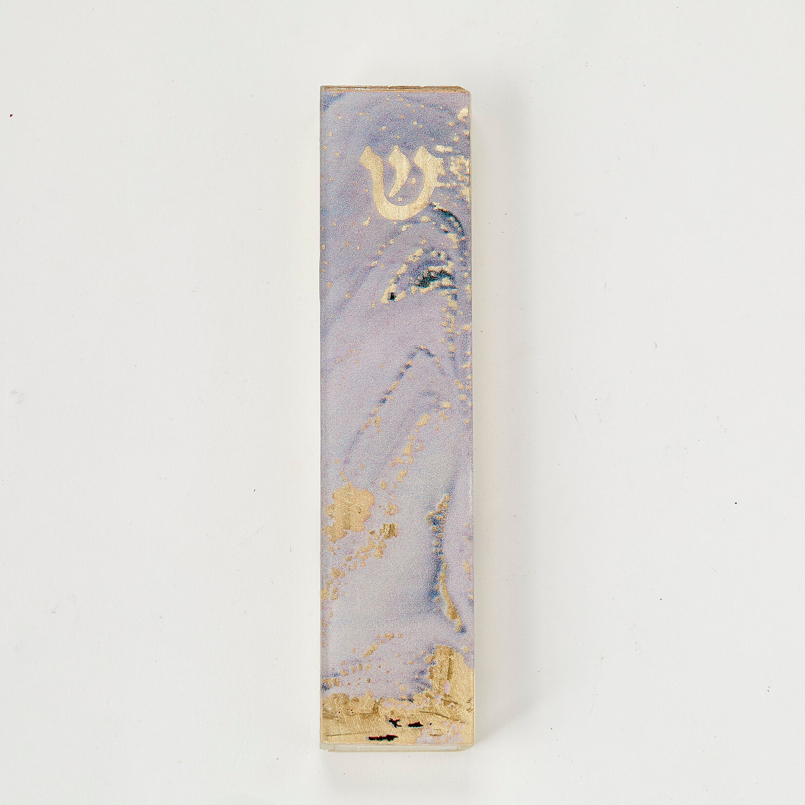 Lilac Marble  Art Glass Mezuzah