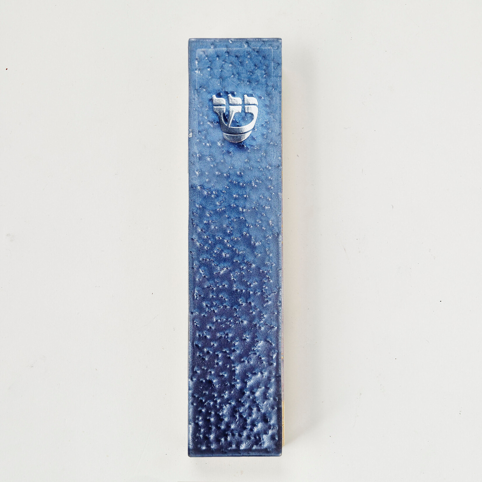 Blue Art Glass Mezuzah