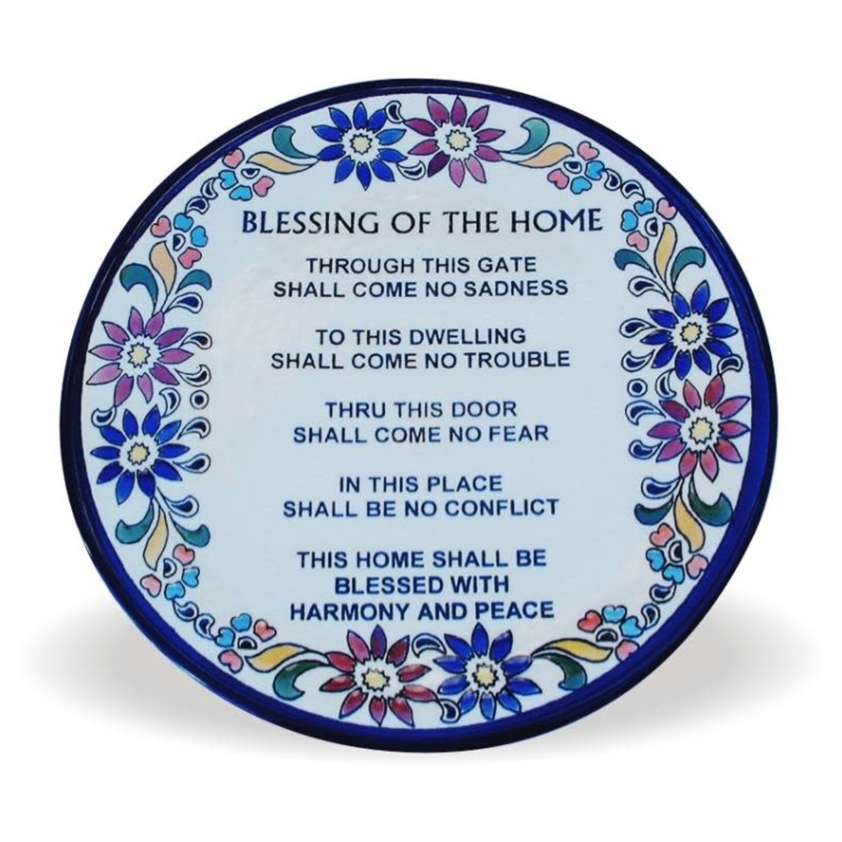 Armenian Ceramic Plate With Inscribed Home Blessing