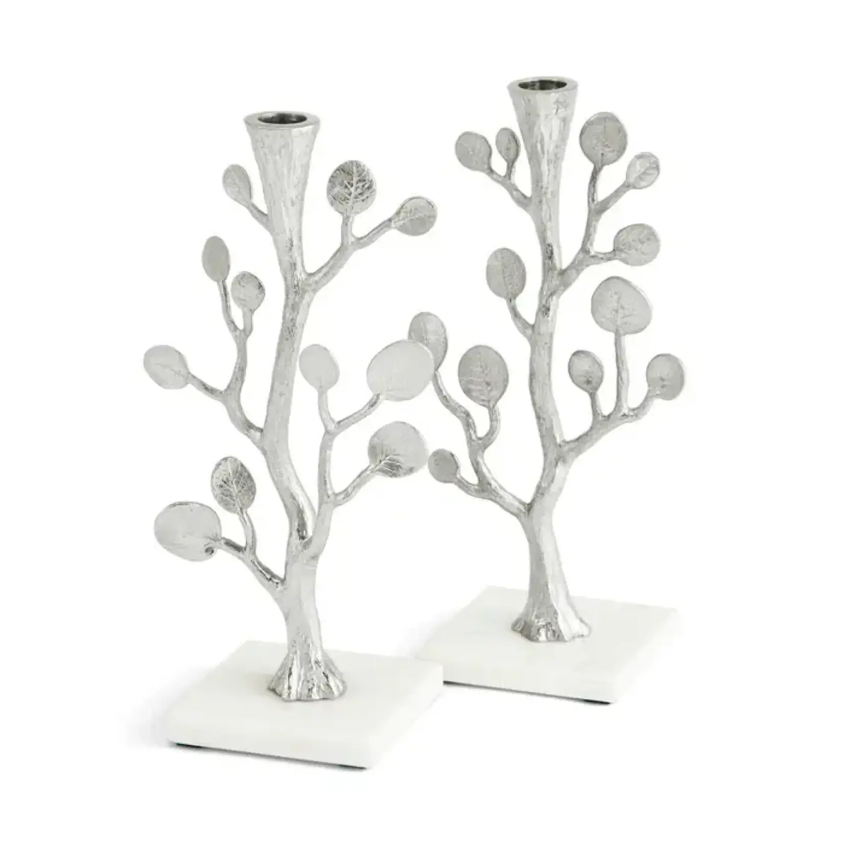 Botanical Leaf Candleholders - Silver