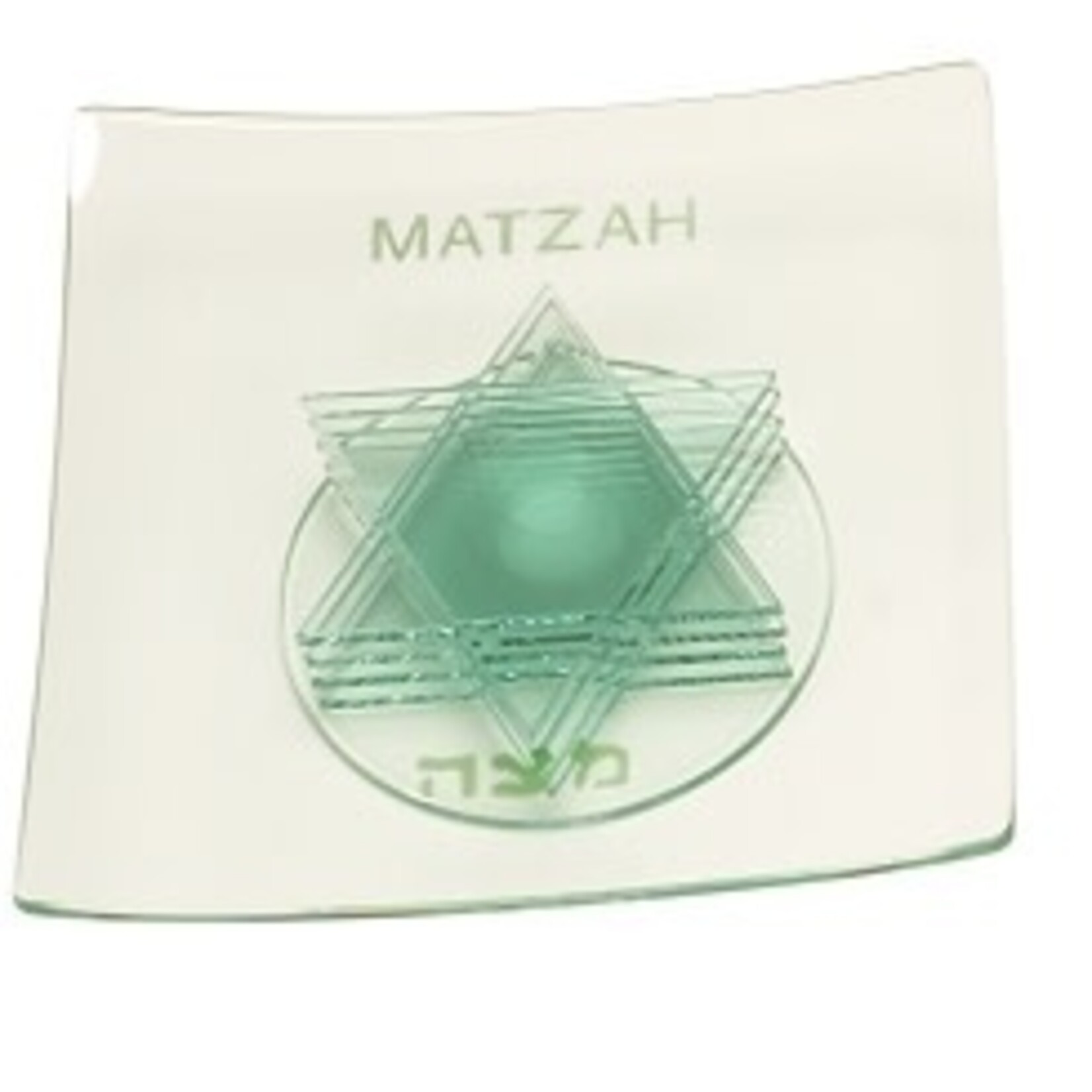 Glass Matzah Tray on Star Pedestal