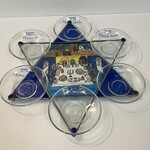 Star Shaped Art Glass Seder Plate with Saucers