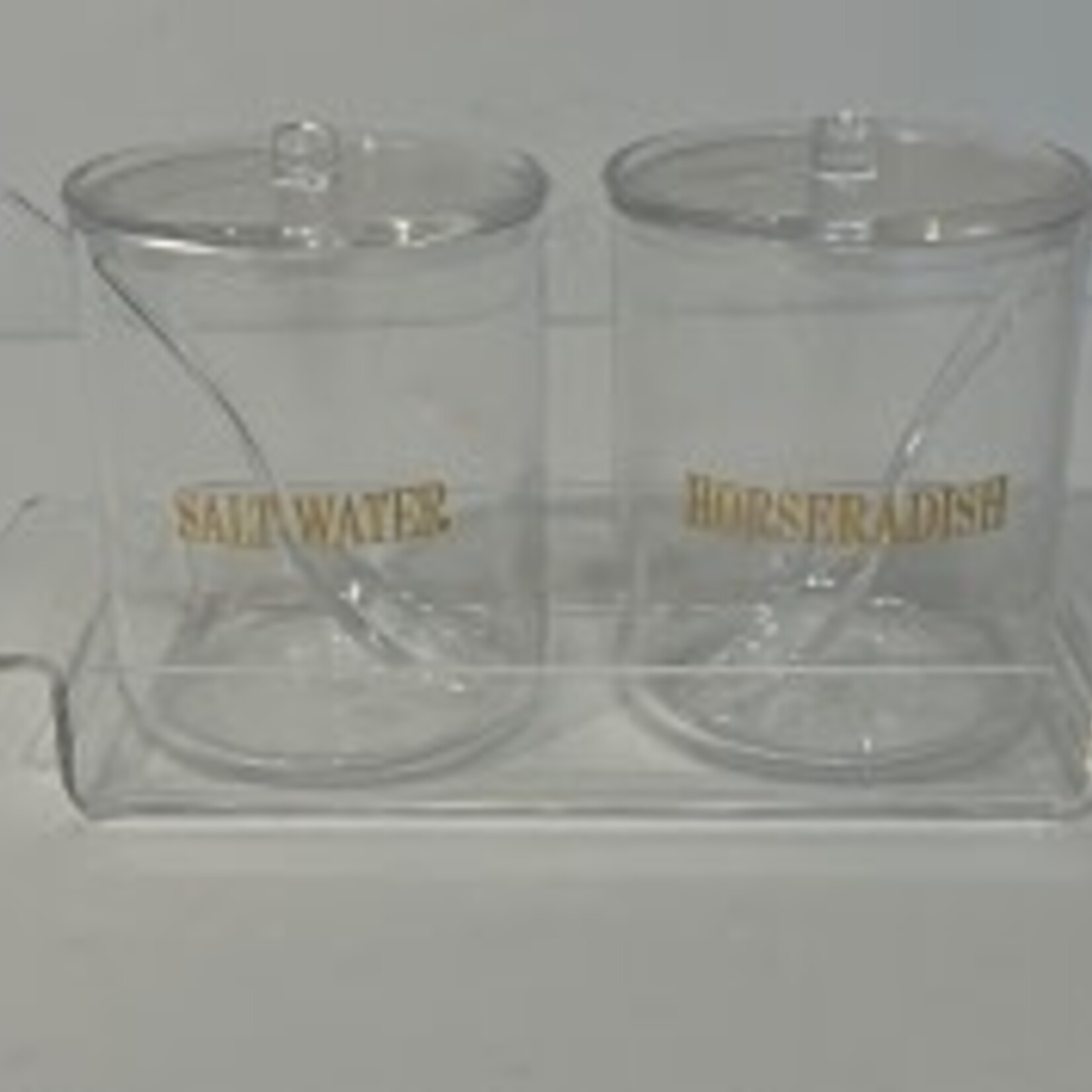Acrylic Salt Water and Horseradish Server with Tray