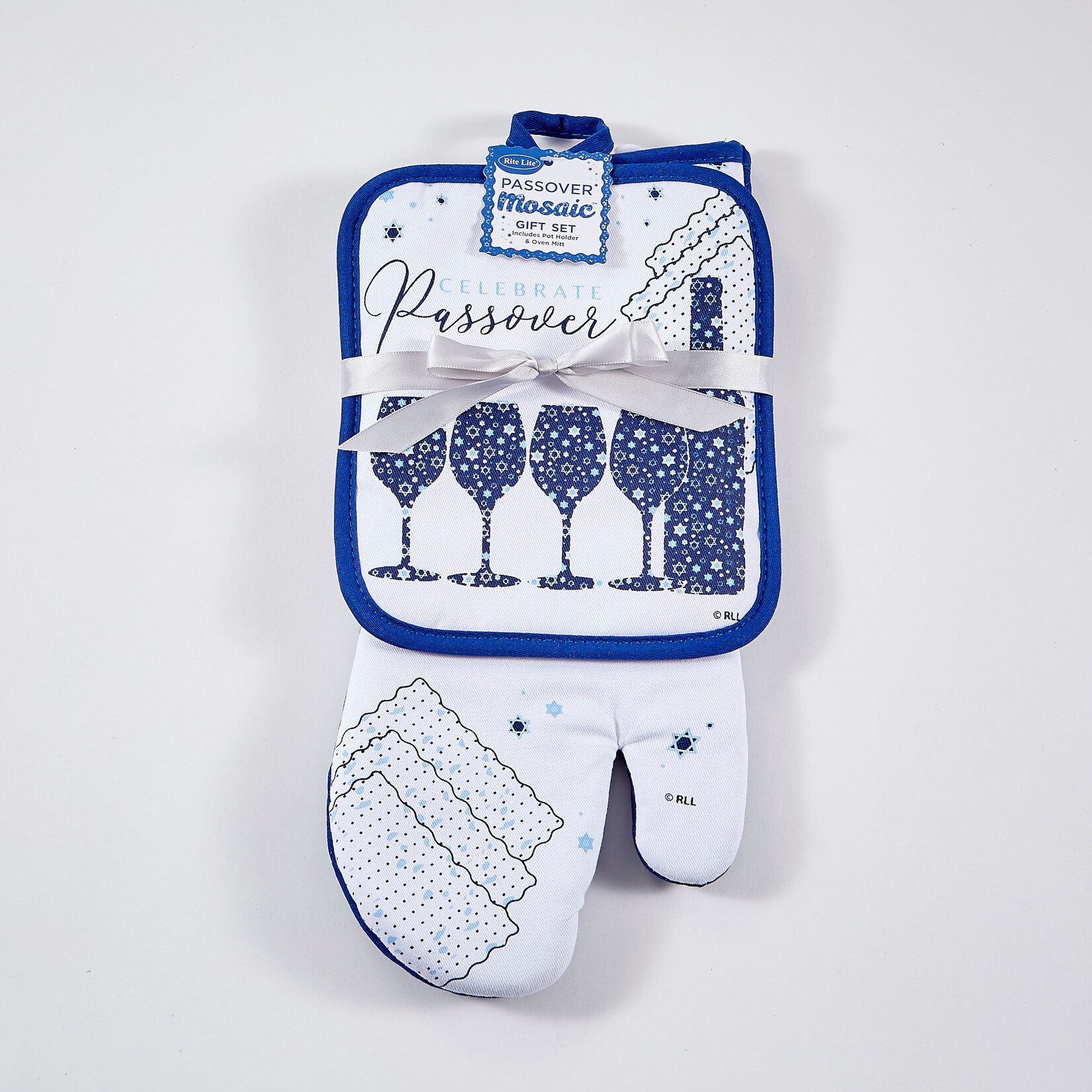 Passover Mosaic Oven Mitt and Pot Holder Gift Set
