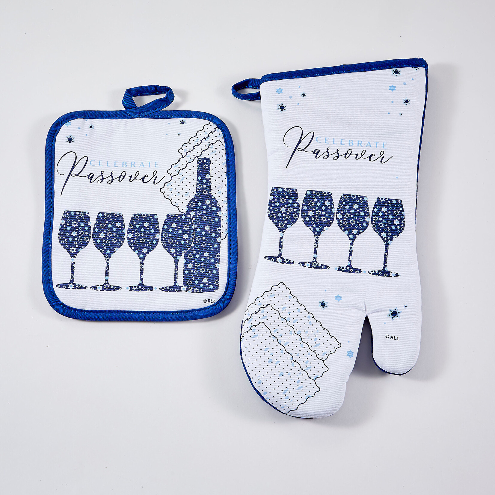 Passover Mosaic Oven Mitt and Pot Holder Gift Set