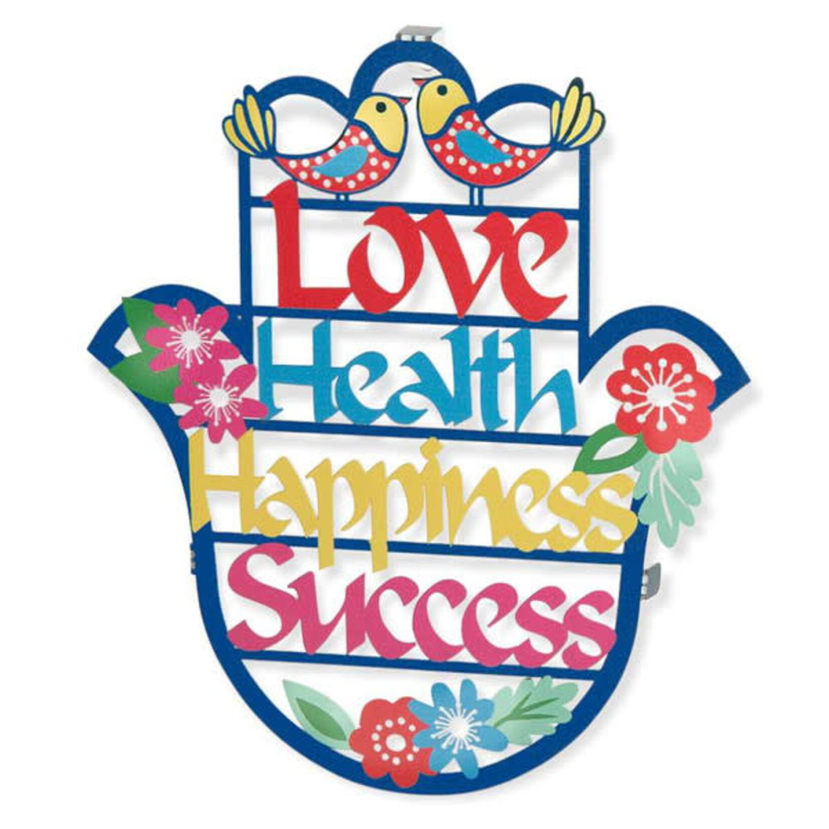 Colorful Floating Hamsa - English Blessings