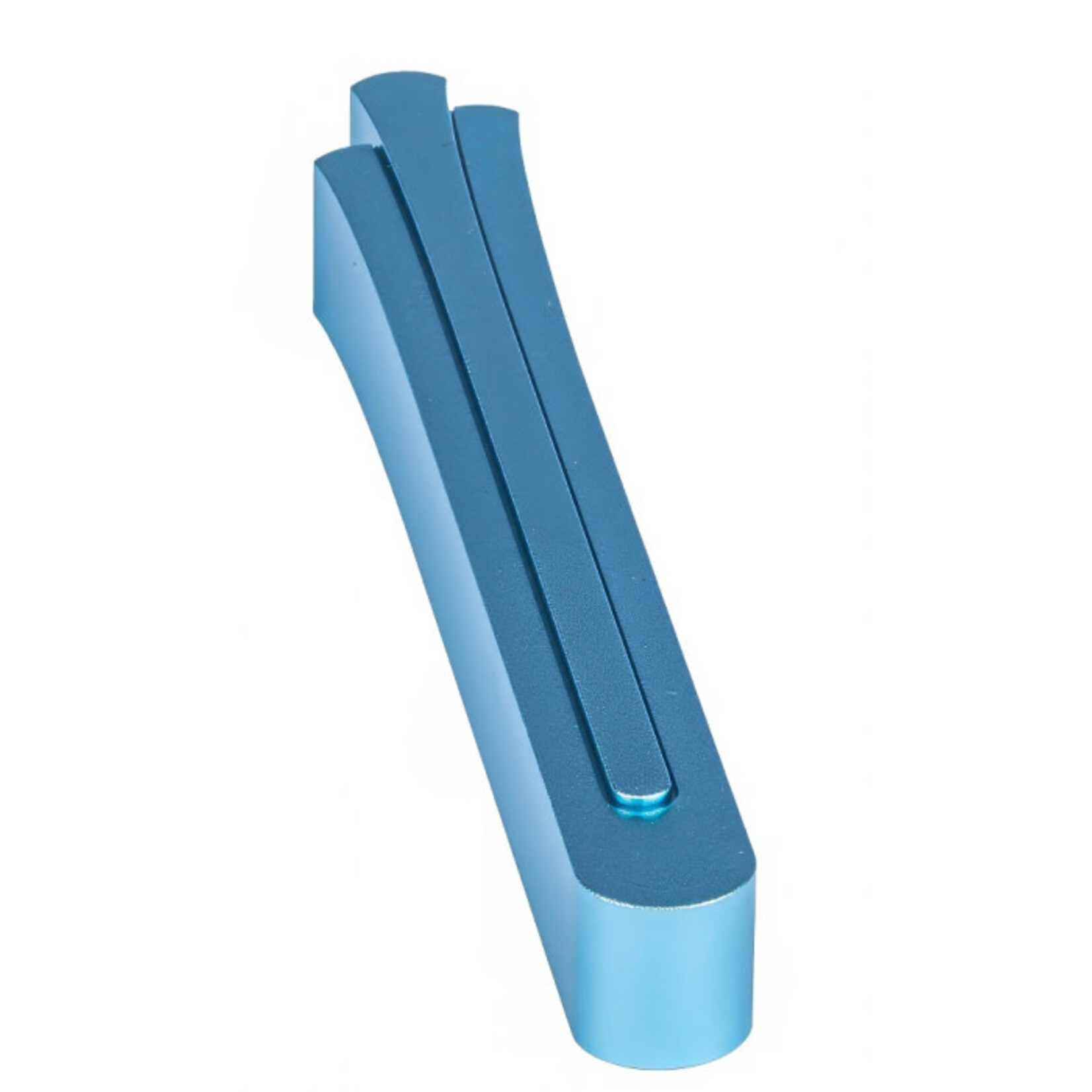 Lotus Shaped Shin Mezuzah - Light Blue -  7cm