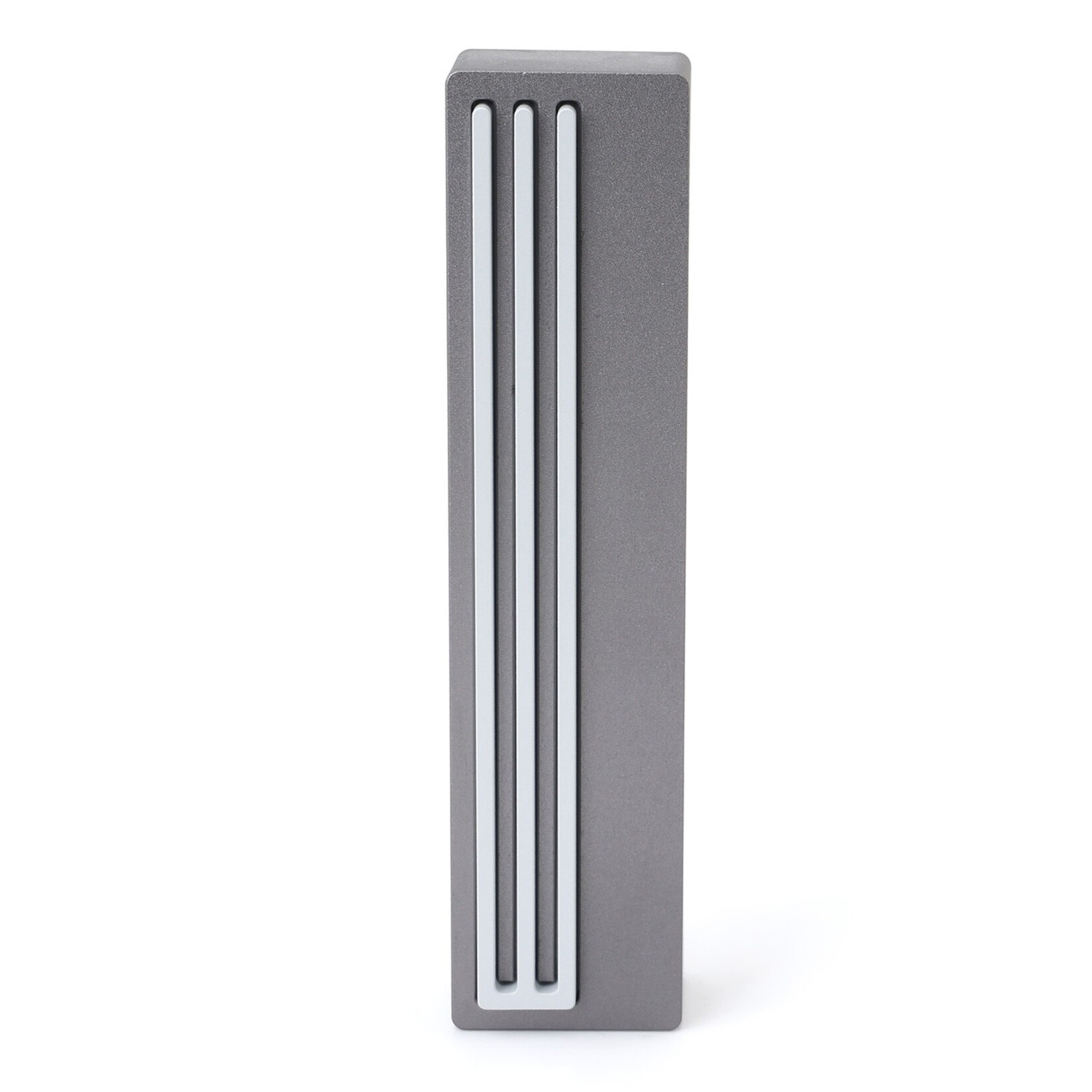 Elongated Shin Mezuzah - Grey/White - 7cm