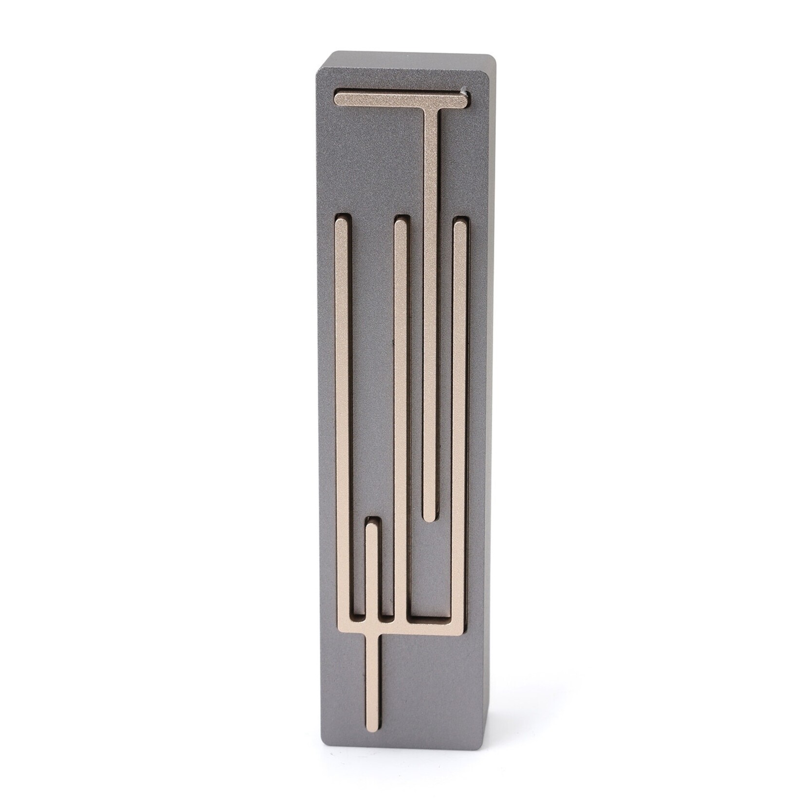 Shadai Mezuzah - Dark Grey/Champagne - 7cm