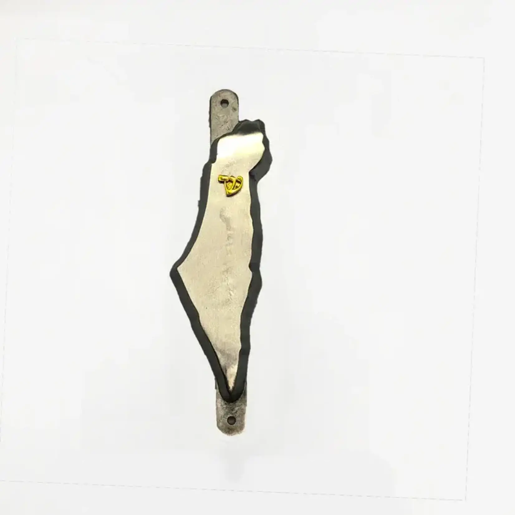 Pewter Map Of Israel Mezuzah Case