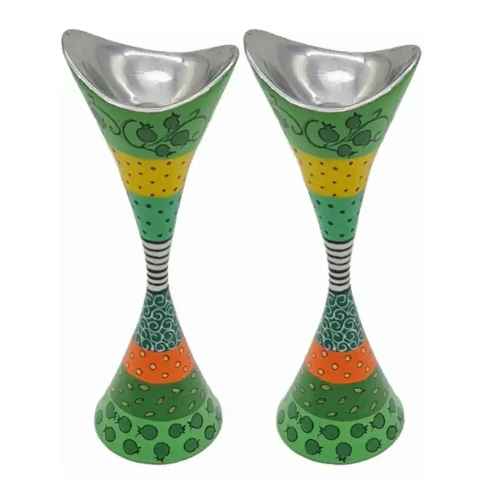 Green Candleholders 11"