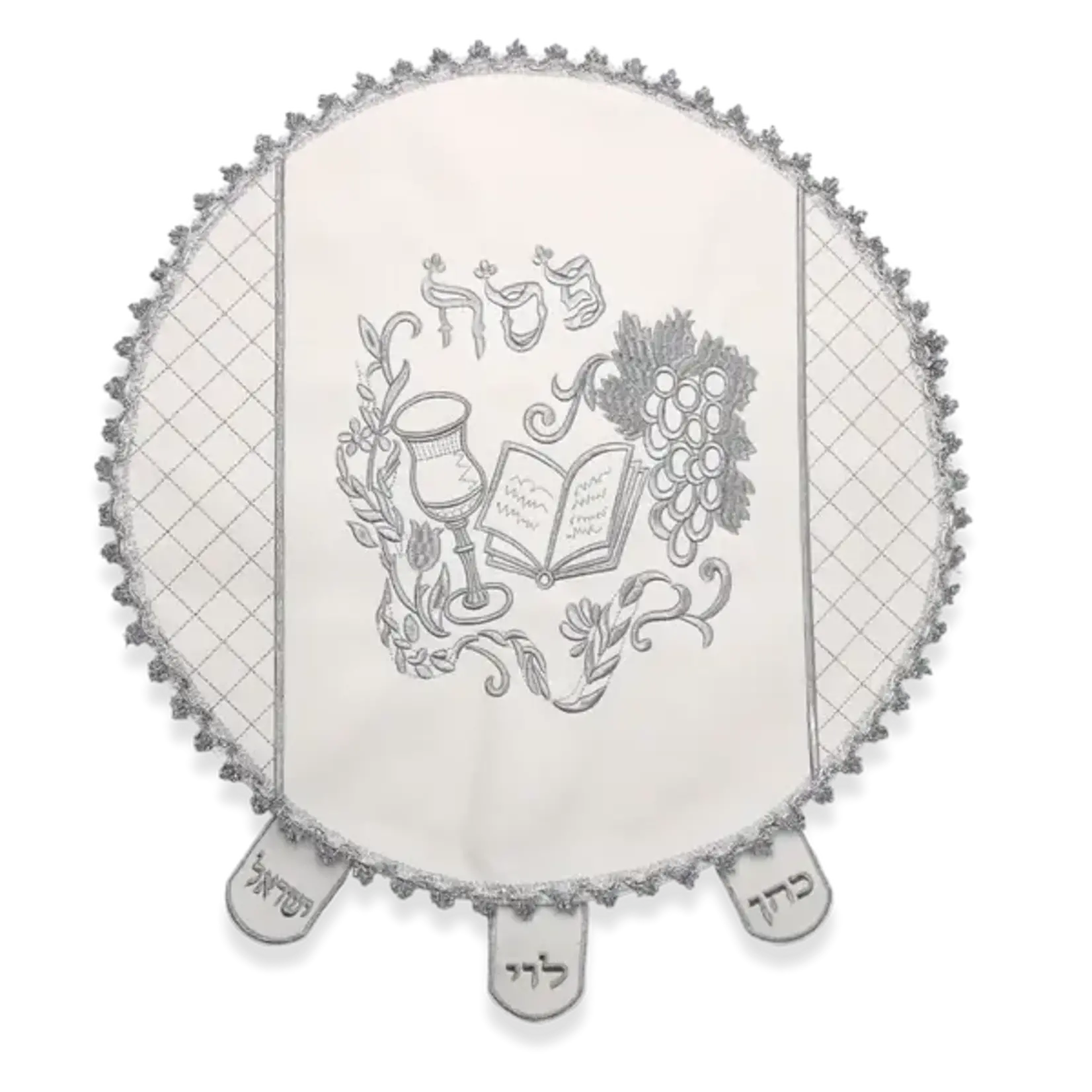 Round Matzah Cover - Kiddush Cup and Haggadah